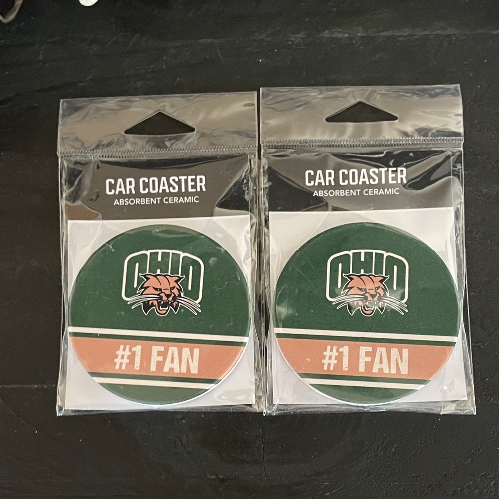 Ohio University Bobcats #1 Fan Car Coaster Set